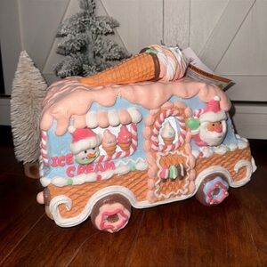 Santa LED Frosted Gingerbread Ice Cream Truck